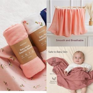 Momcozy‎ Muslin Swaddle Blankets, Soft Silky Baby Blankets 47 x 47 inches